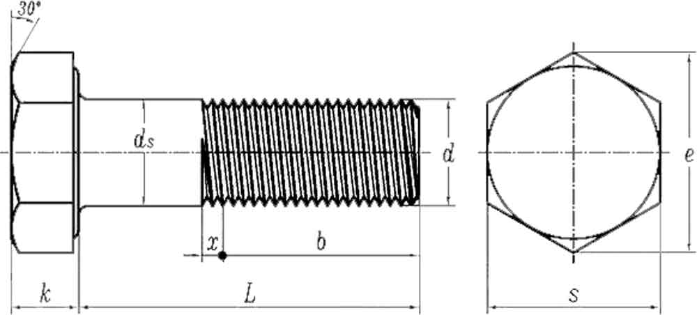 AS /NZS 2465 - 1999 Hexagon Bolts (UNC and UNF threads)