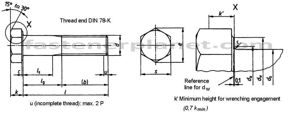 din 960 hexagon head bolts metric fine pitch thread, hex bolts, fine pitch hexagon bolts